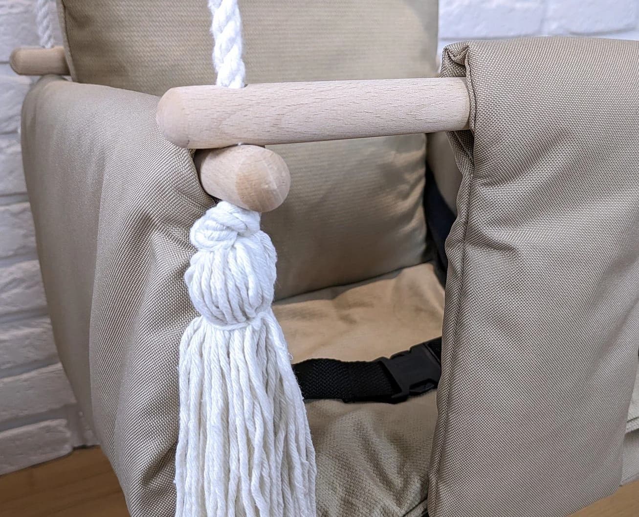 Pamek Kinderschaukel Teddy Bär mit Sicherheitsgurt Naturholz - Bild 4