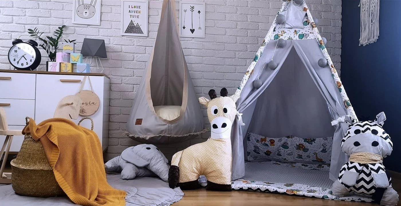 Pamek Nestschaukel Hängecocon mit Sitzkissen Boho-Stil Weiss
