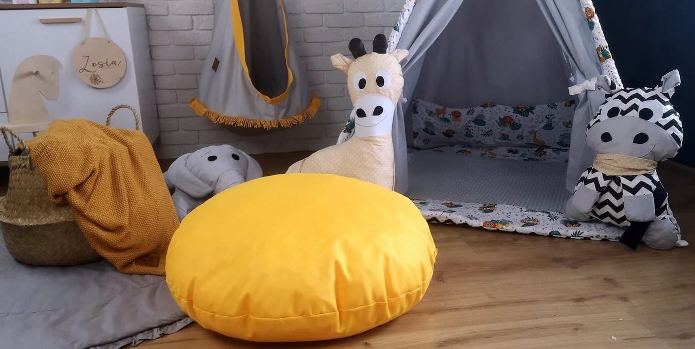 Pamek Nestschaukel Hängecocon mit Sitzkissen Gelb Boho-Stil - Bild 4