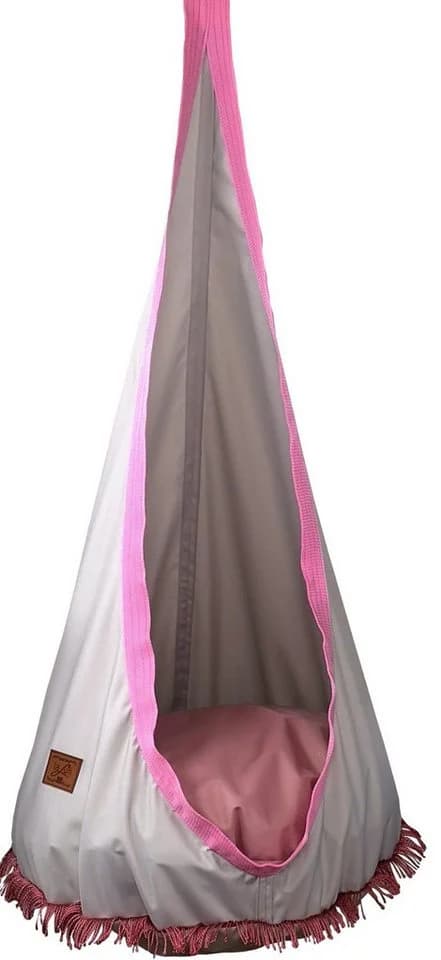 Pamek Nestschaukel Hängecocon mit Sitzkissen Rosa Boho-Stil - Bild 2