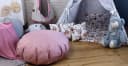 Pamek Nestschaukel Hängecocon mit Sitzkissen Rosa Boho-Stil Bild 3