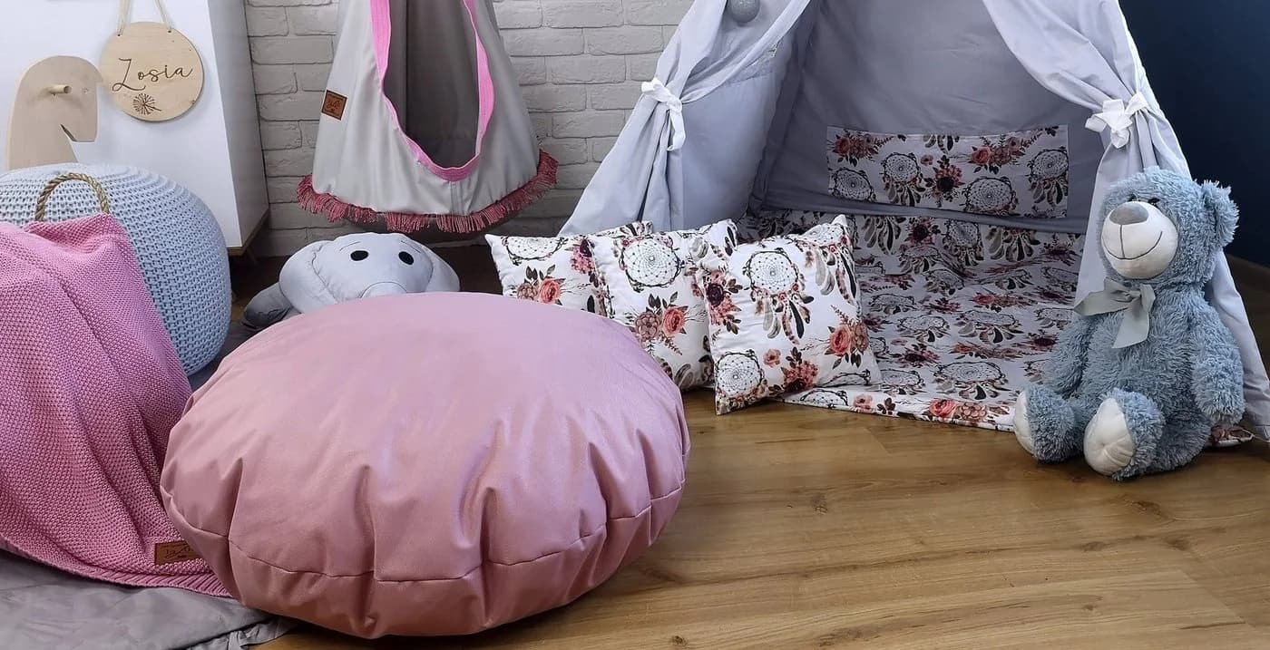 Pamek Nestschaukel Hängecocon mit Sitzkissen Rosa Boho-Stil - Bild 3