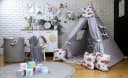 Pamek Spielzelt Tipi 7-tlg. Baumwolle mit Kissen & Stabilisator Bild 1