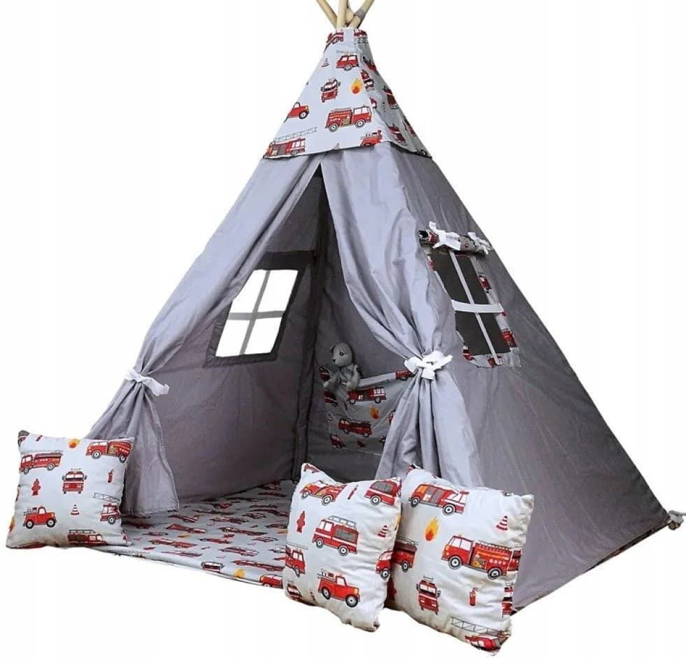 Pamek Spielzelt Tipi 7-tlg. Baumwolle mit Kissen & Stabilisator - Bild 2