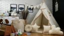 Pamek Tipi-Zelt Basic Kinder Spielzelt Teepee Braunes Zelt mit Fenster Bild 1