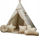 Pamek Tipi-Zelt Basic Kinder Spielzelt Teepee Braunes Zelt mit Fenster Bild 2
