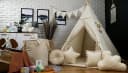 Pamek Tipi-Zelt Basic Kinder Spielzelt Teepee Beige 7-tlg Bild 1
