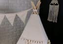 Pamek Tipi-Zelt Basic Kinder Spielzelt Teepee Beige 7-tlg Bild 3