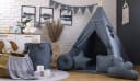 Pamek Tipi-Zelt Basic Kinder Spielzelt Teepee Schwarz 7-tlg. Bild 1