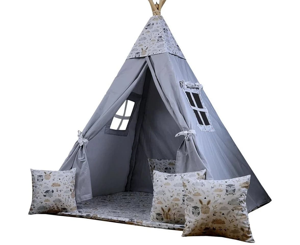 Pamek Tipi-Zelt 7-tlg. mit Bodenmatte, Kissen & Stabilisator - Bild 2