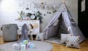 Pamek Spielzelt Tipi 7-tlg. Beige mit Kissen & Bodenmatte Bild 1