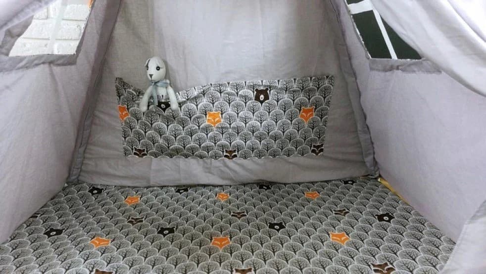 Pamek Spielzelt Tipi 7-tlg. Beige mit Kissen & Bodenmatte - Bild 4
