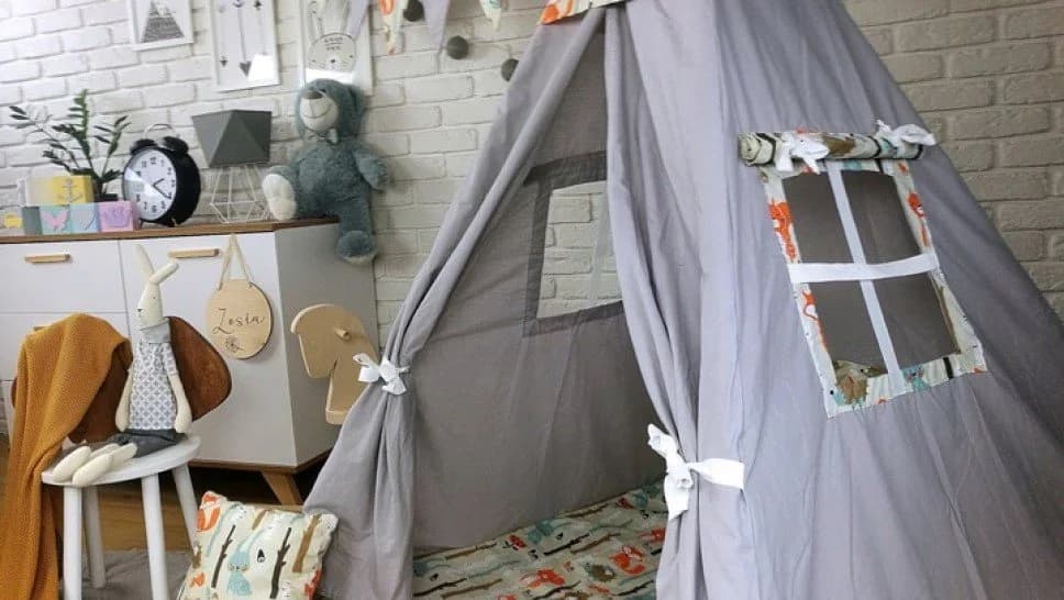 Pamek Spielzelt Tipi 7-tlg. Orange mit Kissen & Bodenmatte - Bild 3