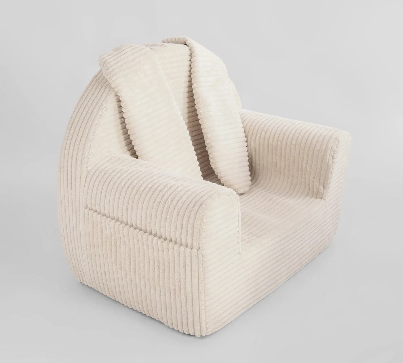 Pamek Kindersessel mit Hasenohren Beige Cord Bezug
