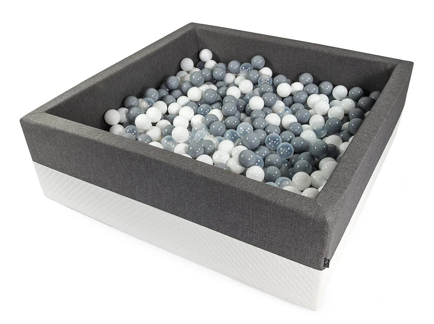 Ajababy Bällebad XXL Luxus mit 200 Bällen Grau/Silber/Weiß - Bild 2