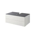 BYLIVING Waschbeckenschrank Shape Weiß Hochglanz 80cm Bild 1
