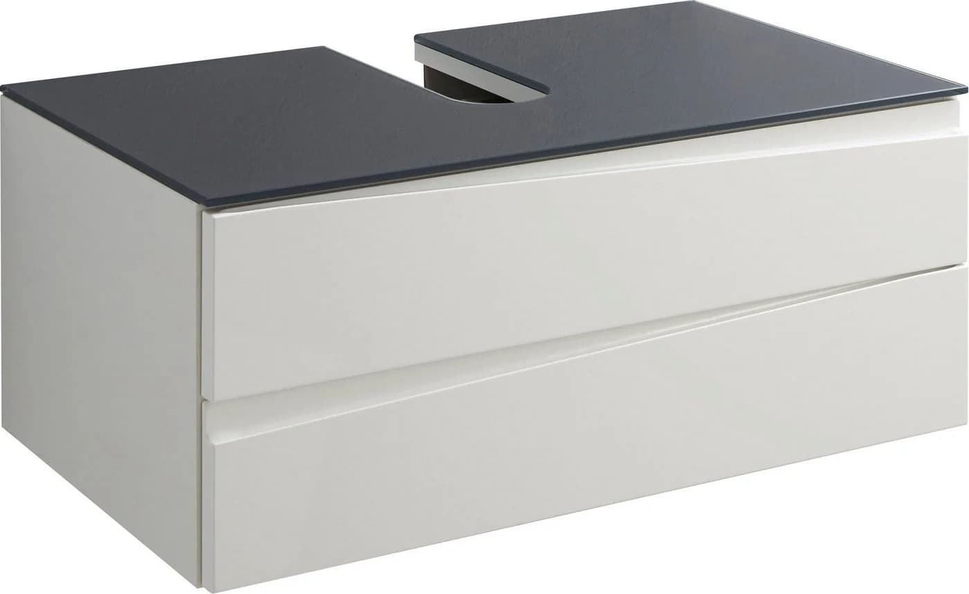 BYLIVING Waschbeckenschrank Shape Weiß Hochglanz 80cm - Bild 3