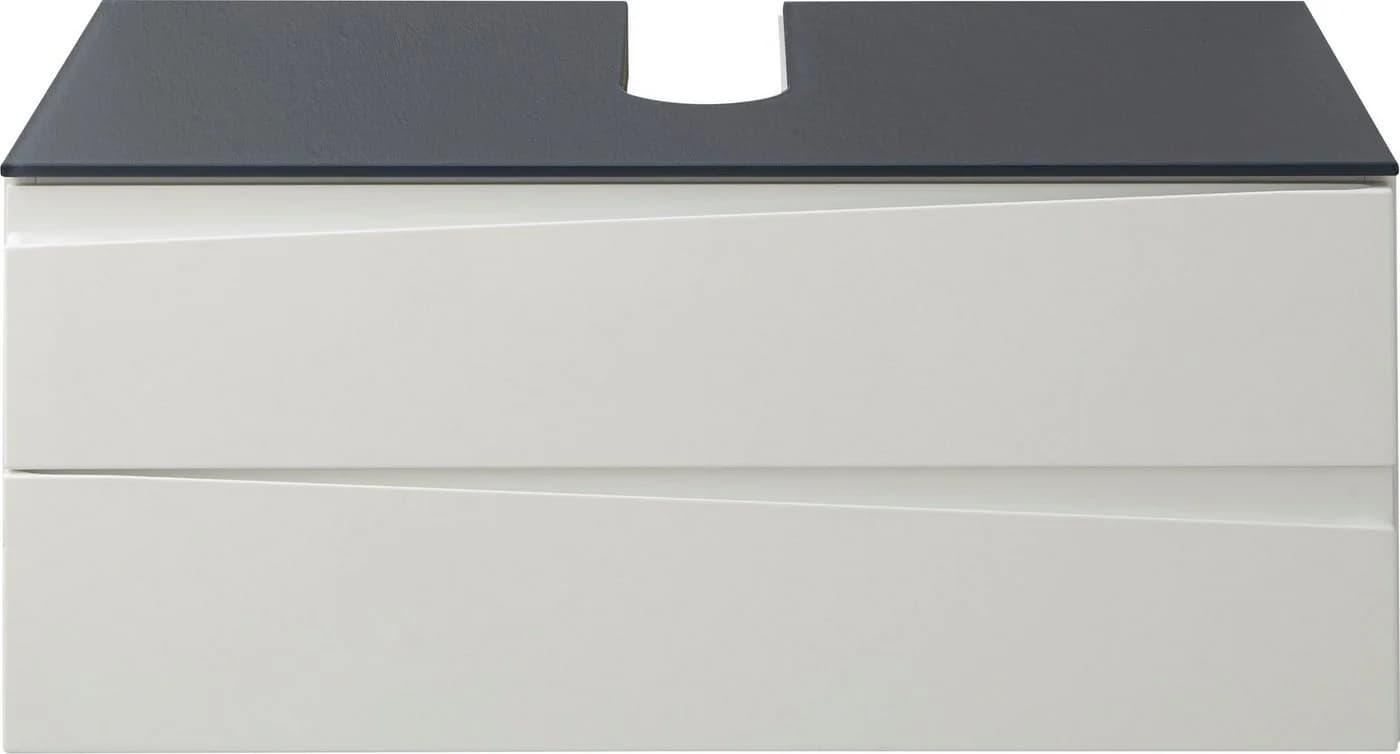 BYLIVING Waschbeckenschrank Shape Weiß Hochglanz 80cm - Bild 4