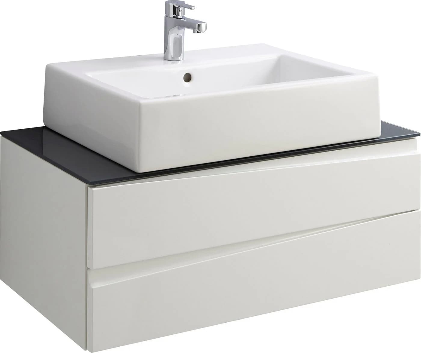 BYLIVING Waschbeckenschrank Shape Weiß Hochglanz 80cm - Bild 5