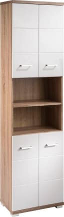 byLIVING Hochschrank Nebraska 50cm Weiß Hochglanz Bild 3