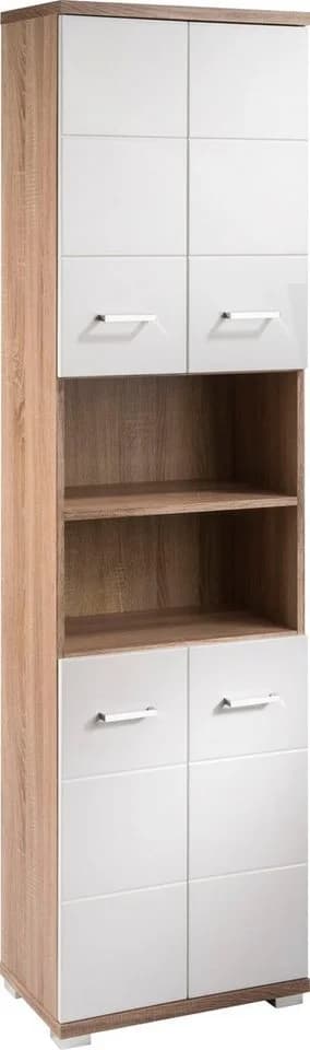 byLIVING Hochschrank Nebraska 50cm Weiß Hochglanz - Bild 3