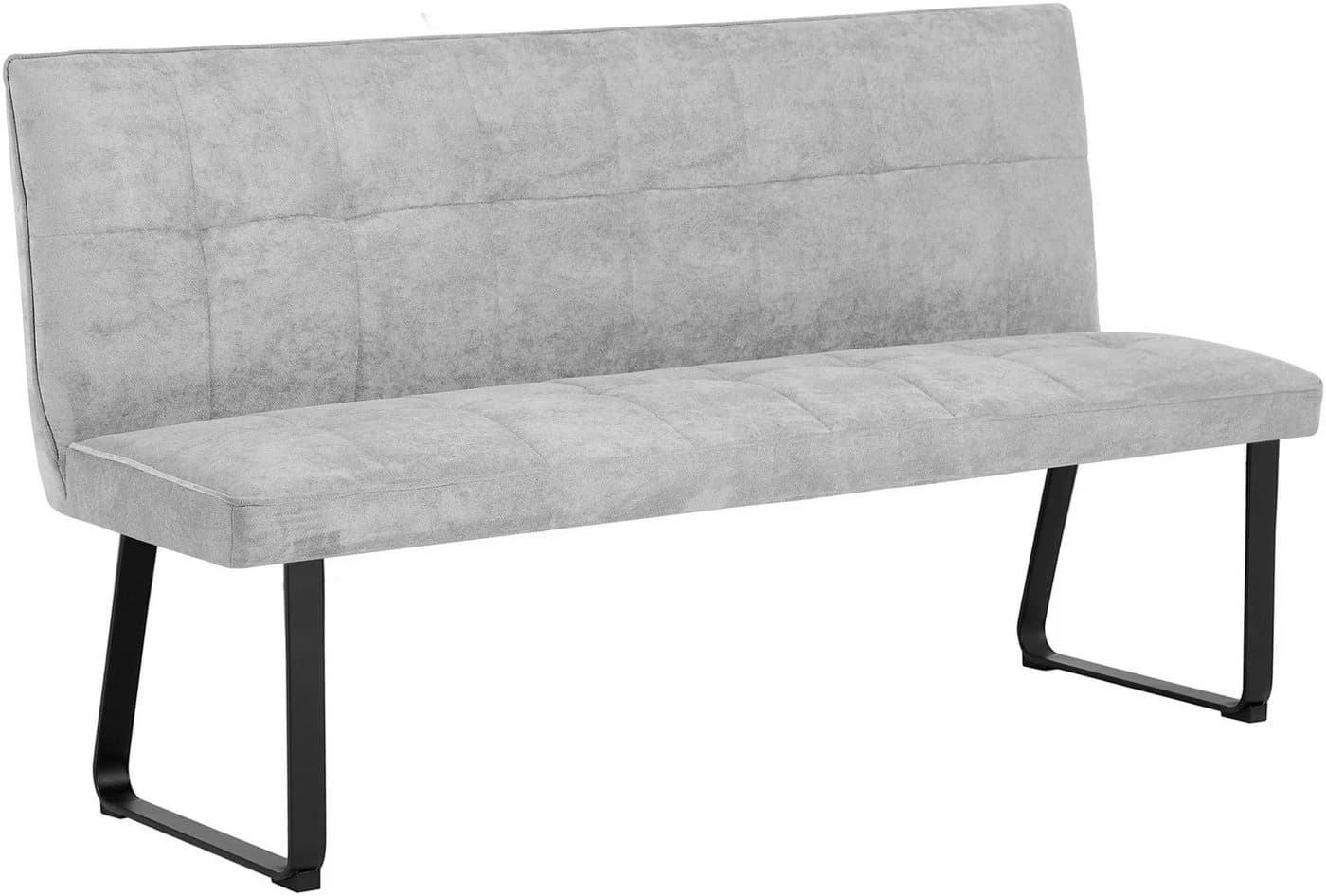 BYLIVING Polsterbank Talea Grau Schwarz Metallgestell Gepolstert - Bild 3