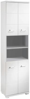 Hochschrank BYLIVING Nebraska weiß Hochglanz 4 Türen Bild 5
