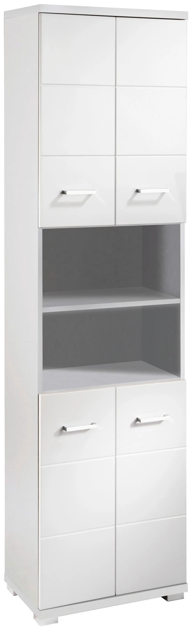 Hochschrank BYLIVING Nebraska weiß Hochglanz 4 Türen - Bild 5