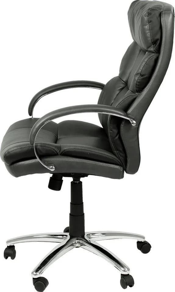 BYLIVING Chefsessel Paul-XXL Schwarz/Silber Kunstleder mit Wippmechanik - Bild 4