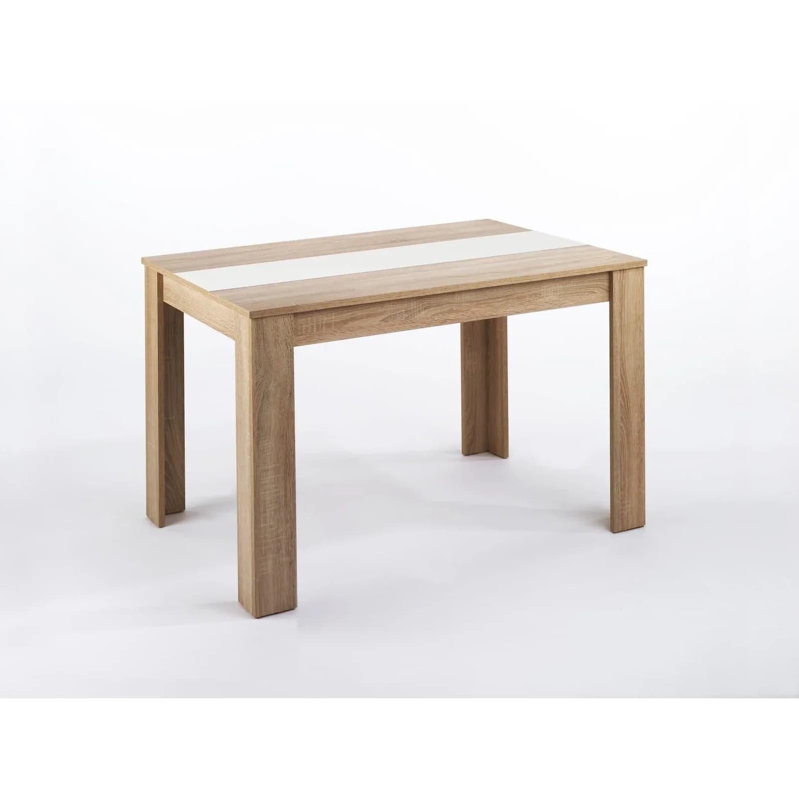 byLIVING Esstisch Nori 140 cm Wendbare Mittelplatte Eiche Schwarz Weiß