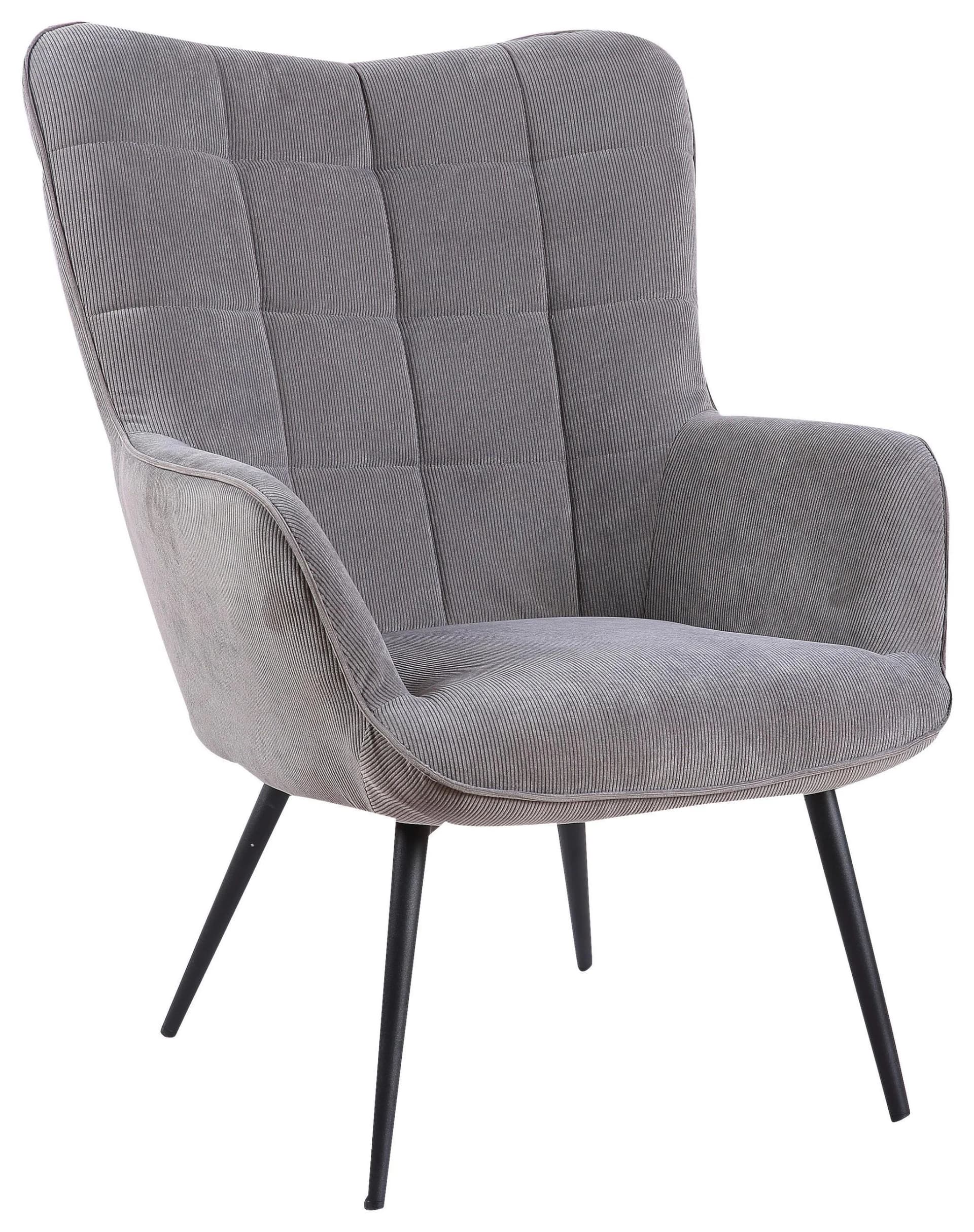 byLIVING Sessel UTA Grau Cord mit Metallgestell - Bild 2