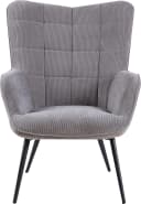 byLIVING Sessel UTA Grau Cord mit Metallgestell Bild 3
