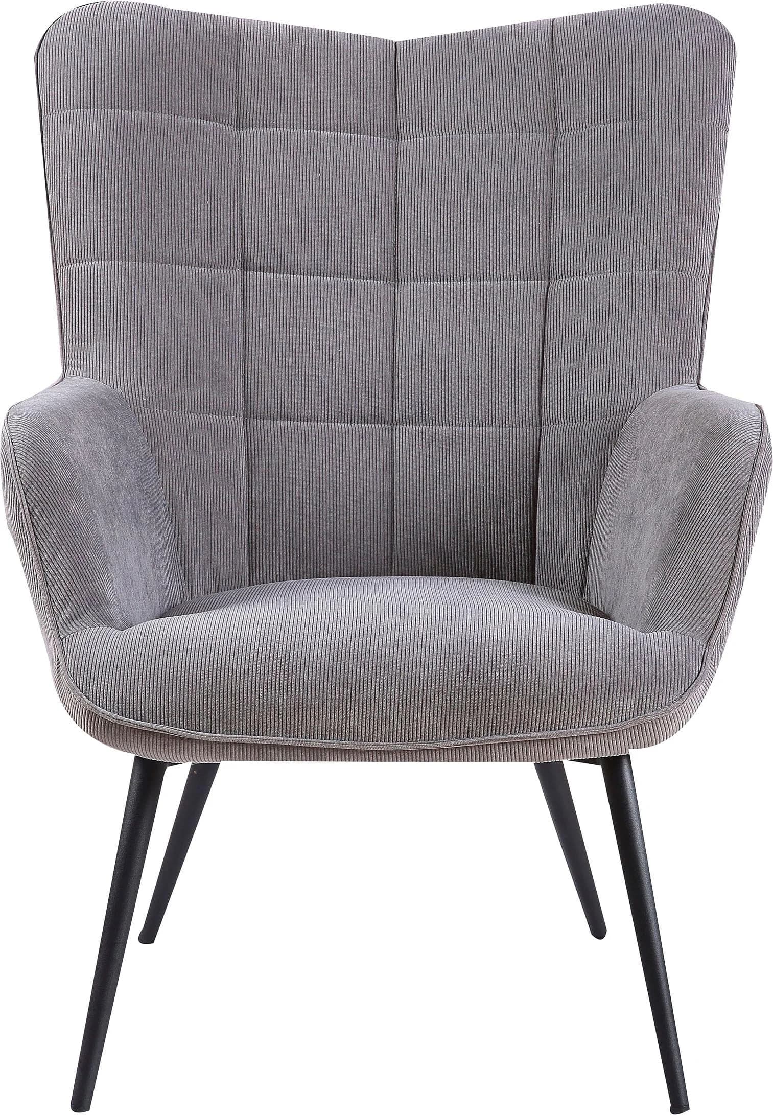 byLIVING Sessel UTA Grau Cord mit Metallgestell - Bild 3