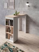 Bartisch BYLIVING Moby Weiß Eichefarbend 6 Regalfächer Bild 2