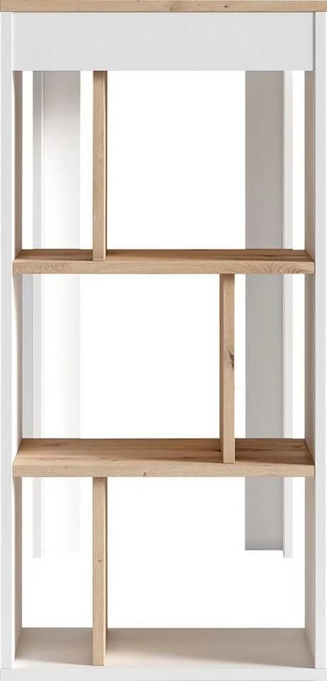 Bartisch BYLIVING Moby Weiß Eichefarbend 6 Regalfächer - Bild 3