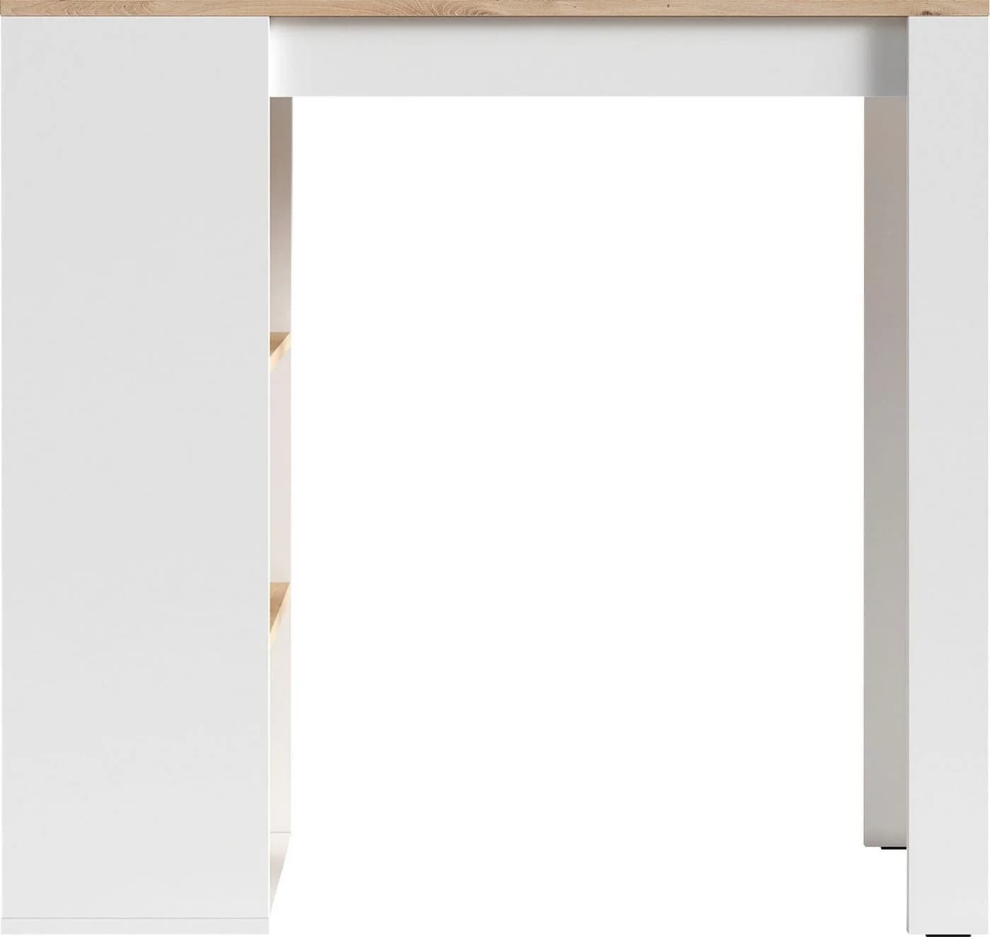 Bartisch BYLIVING Moby Weiß Eichefarbend 6 Regalfächer - Bild 5
