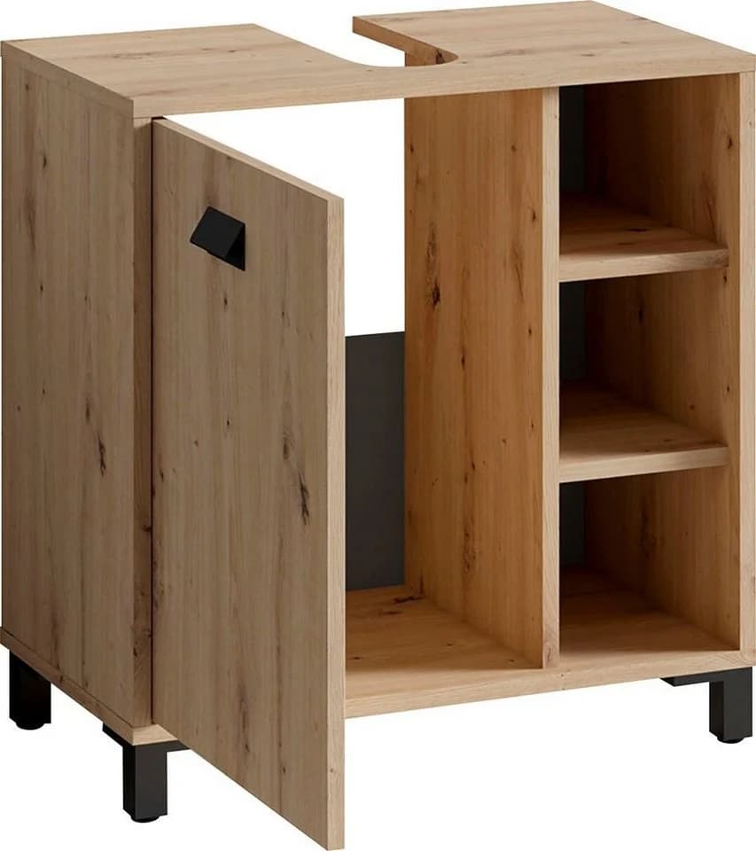 byLiving Wellness Waschbeckenunterschrank 60cm Braun Eichefarben - Bild 4