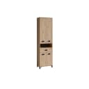 byLIVING Hochschrank Wellness 4 Türen Eiche Schwarz Bild 1