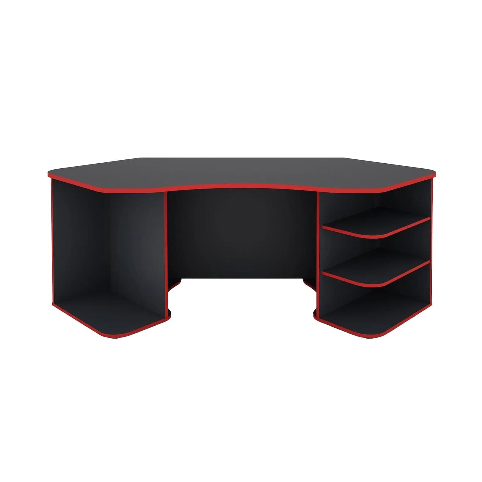 byLIVING Gamingtisch Thanatos Eckschreibtisch Anthrazit Rot Modern
