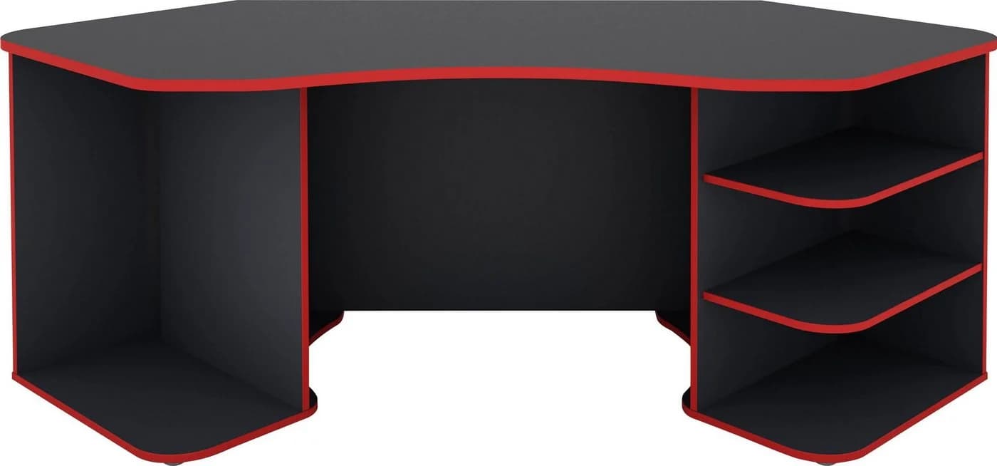 byLIVING Gamingtisch Thanatos Eckschreibtisch Anthrazit Rot Modern - Bild 3
