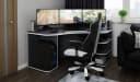 byLIVING Gamingtisch Thanatos Weiß Anthrazit Moderner Eckschreibtisch Bild 2