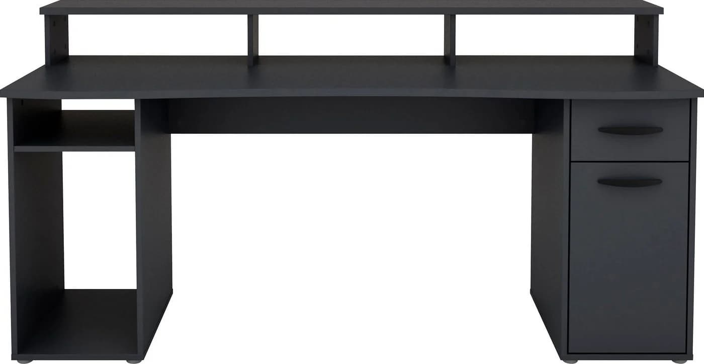 byLIVING Gamingtisch Fantastic Grau mit Aufsatz