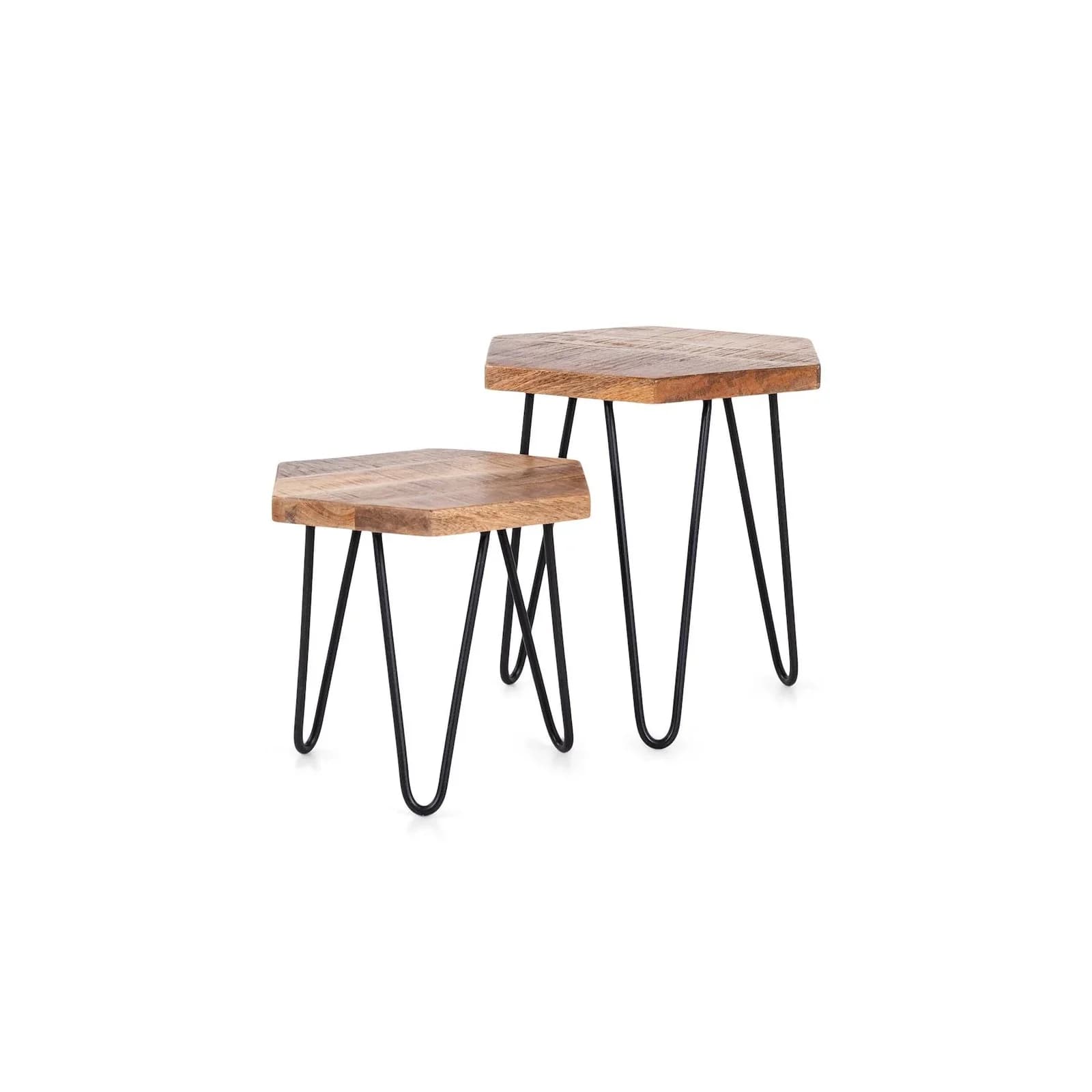 byLIVING Beistelltisch Elea 2er-Set Massivholz Mangoholz