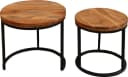 byLIVING Beistelltisch Selma Zweisatztisch Massivholz Braun Schwarz Bild 1