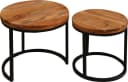 byLIVING Beistelltisch Selma Zweisatztisch Massivholz Braun Schwarz Bild 2