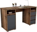 byLIVING Schreibtisch Lobo Old Wood Anthrazit mit Schubladen Bild 3