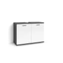 byLIVING Waschbeckenunterschrank Nebraska 80cm Anthrazit/Weiß Hochglanz Bild 1
