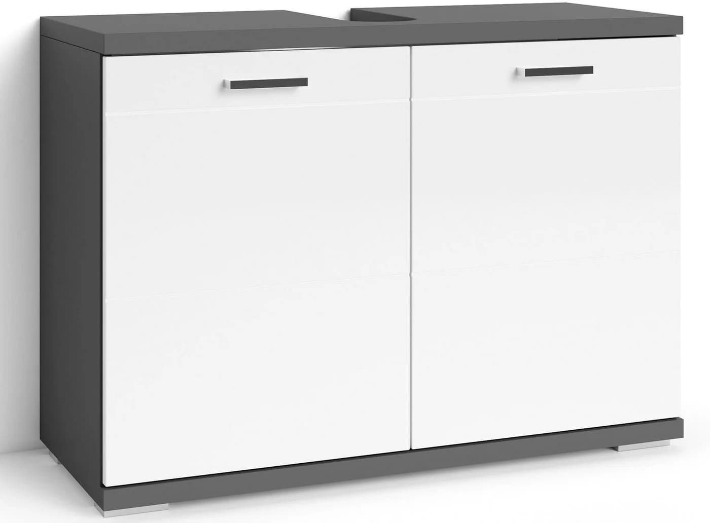 byLIVING Waschbeckenunterschrank Nebraska 80cm Anthrazit/Weiß Hochglanz - Bild 3