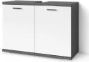 byLIVING Waschbeckenunterschrank Nebraska 80cm Anthrazit/Weiß Hochglanz Bild 5