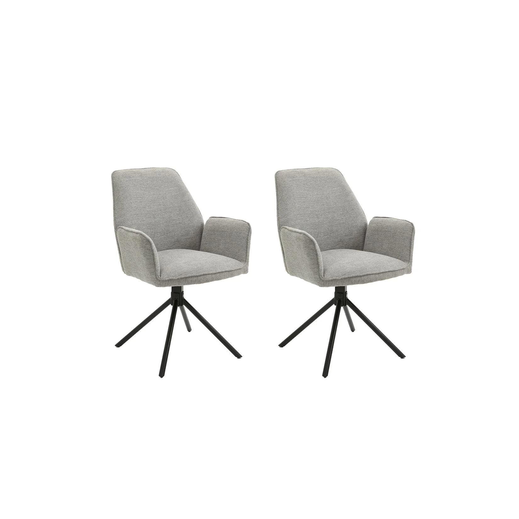 byLIVING Esszimmerstuhl Blair 2er-Set Grau Schwarz Drehbar